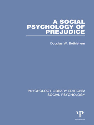 cover image of A Social Psychology of Prejudice